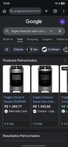 Fogão em Inox | Consul | Bivolt | 4 Bocas | Novo, pouco usado.