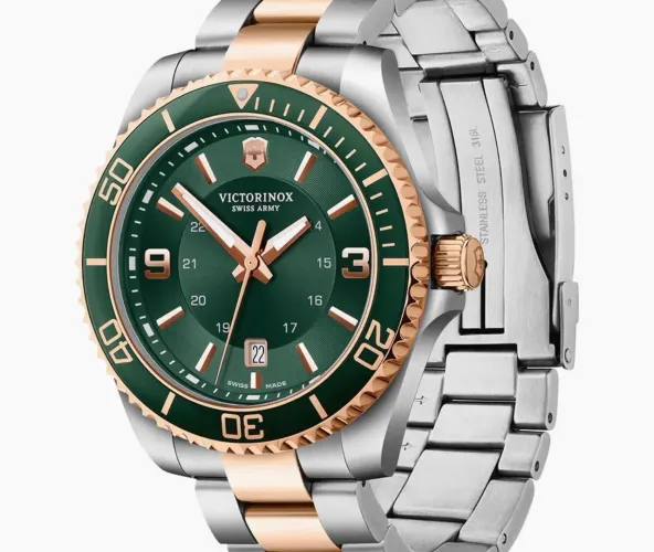 Relógio Victorinox Maverick Masculino Aço Prateado Rosé 242008