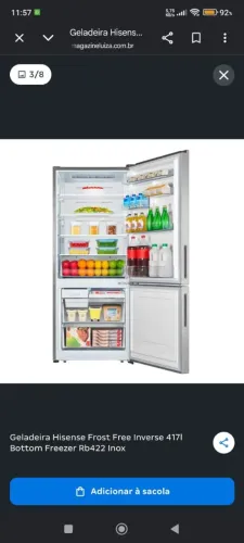 Geladeira inverter, econômica, linda e seminova.