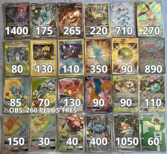 Cartas Pokemon NM - Vendas individuais - Chamar PV