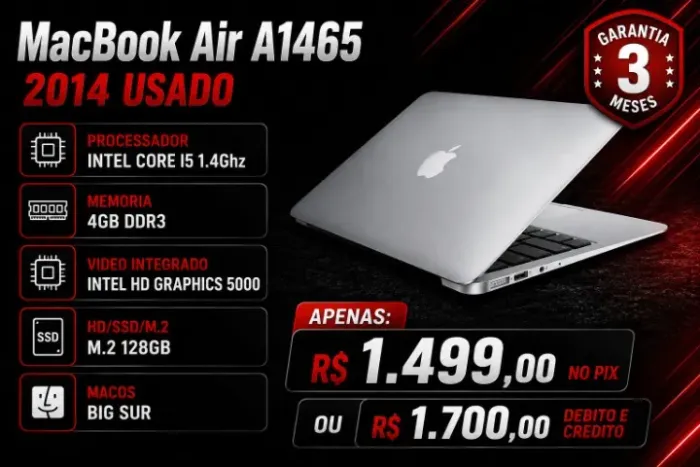 Mac Book A1465 2014 Revisado com garantia
