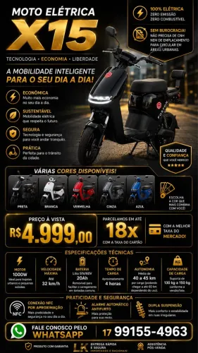 Moto elétrica x15 1000w