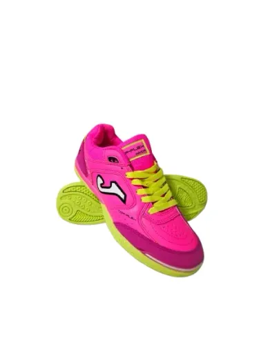 Chuteira Futsal Joma Top Flex Rebound IC Rosa e Verde - Tam 38