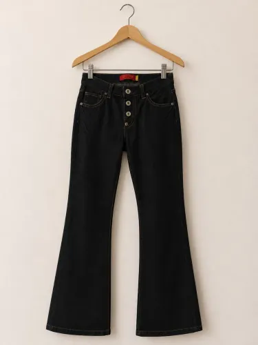 calça flar cintura baixa y2k/punk/rock