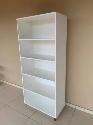 Estante Alta com 5 Prateleiras - MDF Branco