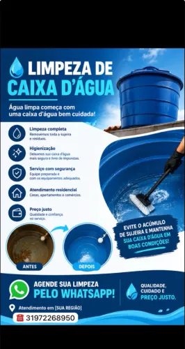 Faço limpeza de caixa d?água, e serviço de pedreiro..