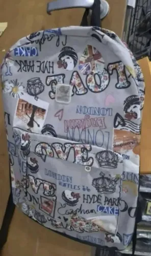 Mochila estampada unissex tam grande, nova!