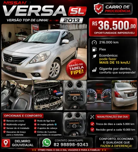 Nissan Versa SL 1.6 16V Flex Fuel 4P Mec. 2013