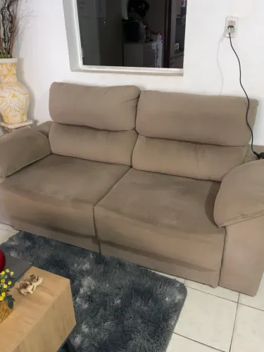 Sofá 2 lugares retrátil cinza 