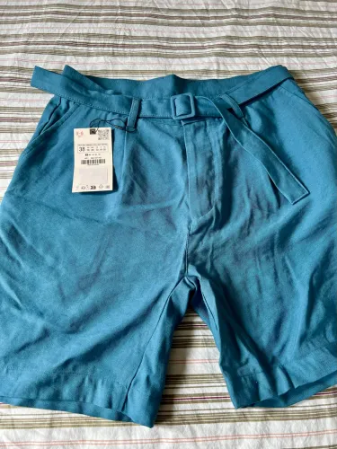 Bermuda Masculina Zara 38 Azul