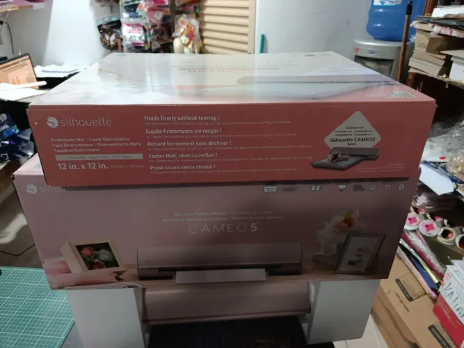 Selhouet Cameo 5 rosa com base eletrostática