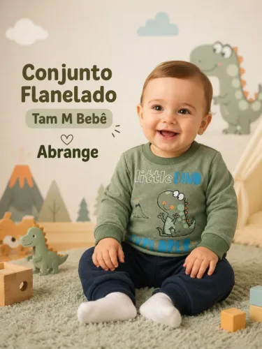 Conjunto moletom flanelado tam m bebê