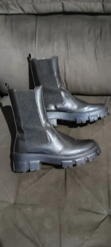 Bota cano alto plataforma tratorada 