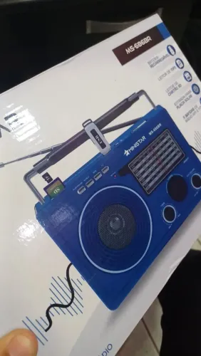 Caixa som grande radio am fm recarregavel