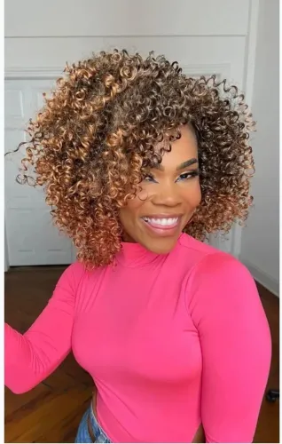 LACE WIG CACHEADA OMBRE MEL + KIT DE FIXAÇÃO