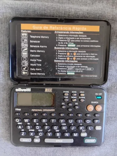 agenda eletrônica olivetti funcionando antiga peça colecionável