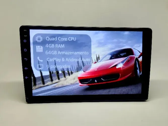 Multimídia Android 9 polegadas 2din 4gb Ram GPS Carplay
