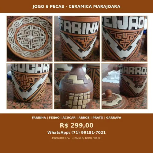 Jogo de mantimentos em cerâmica.
