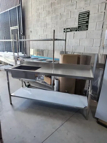 Pia Reforçada Inox 1,50m Cozinha Industrial Alta Resistência