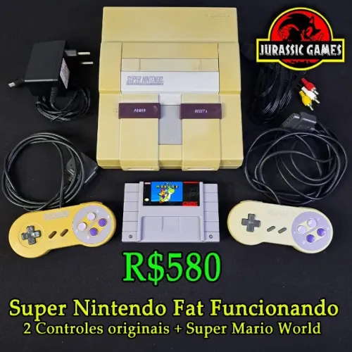 Console Super Nintendo Nacional em bom estado.