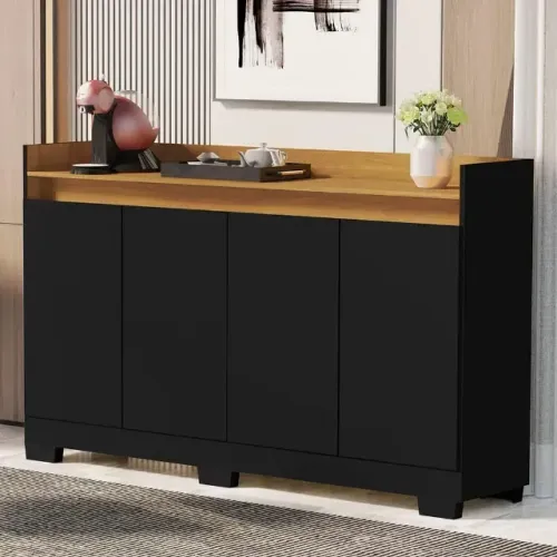 Oferta Buffet Real com 4 portas Preto/Mel