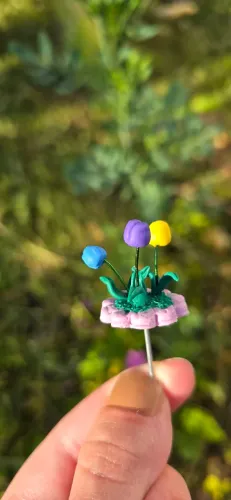 Enfeite de biscuit, canteiro de tulipas