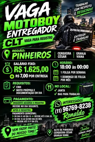 Entregador em pizzaria