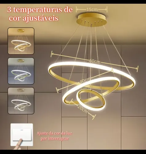 Lustre luminária led moderna para Sala De Estar ou cozinha