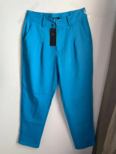 Calça Pantalona Azul -Alfaiataria