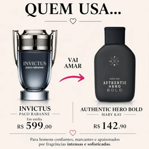 Perfume masculino Autentic Hero Bold da MARY KAY