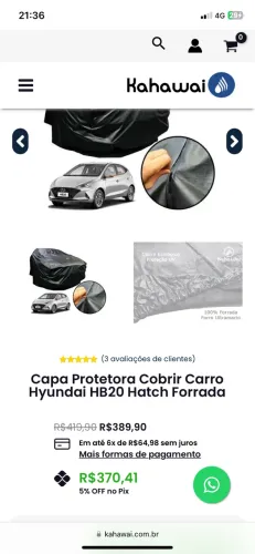 Vendo capa protetora para veículo hatch