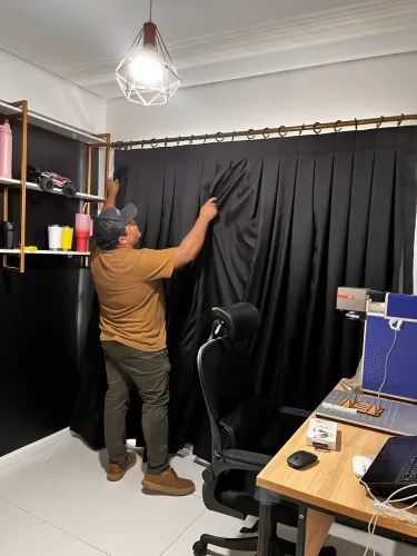 Cortina com argola cor black