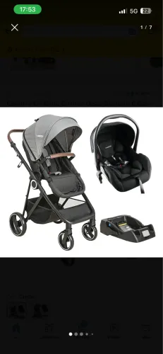 Carrinho de bebê kiddo modelo cosmos com bebe conforto e base fixa de carro