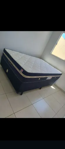 Cama solteirao box e colchão molas ensacadas