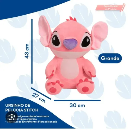 Stich pelúcia Rosa grande