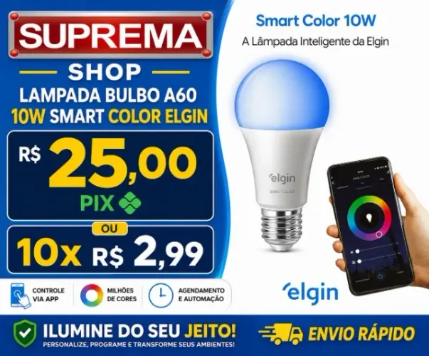 LAMPADA SMART BULBO ELGIN CONTROLADA PELA ALEXA