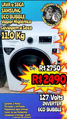 MÁQUINA LAVA E SECA (Leia o Anúncio) SEMINOVA Tudo Ok! Samsung 11kg