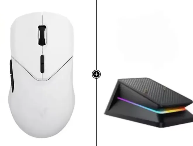 Mouse Gamer Rapoo Vt9 Pro Wireless PAW 3398 50gr 26000 DPI + Dock Carregamento sem Fio