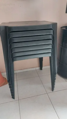 7 Jogo de mesa preta para bar ou lanchonete