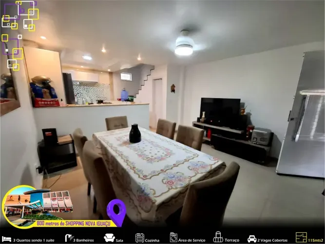 400 metros do Forum - 115m2 divididos em 3 Quartos sendo 1 suíte, 3 Banheiros, 2 Vagas