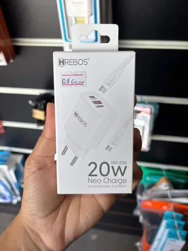 Carregador Tipo- C para Tipo-C 20W Hrebros