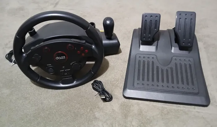 Volante Gamer Dazz Force Driving PS4/PS3/PC/Xbox + Pedais e Câmbio