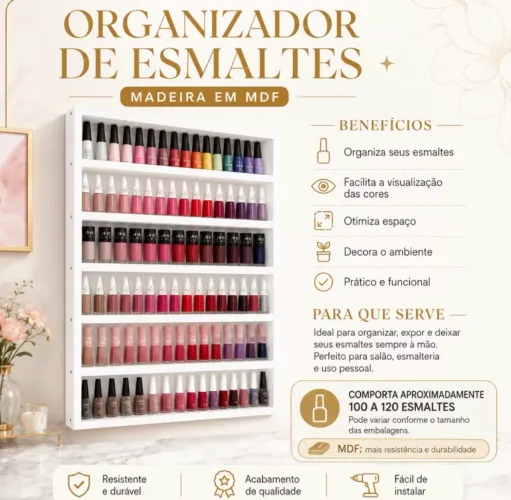 NICHO ESMALTES - SUPORTE ESMALTES - ESMALTERIA - DESIGNER UNHA GEL