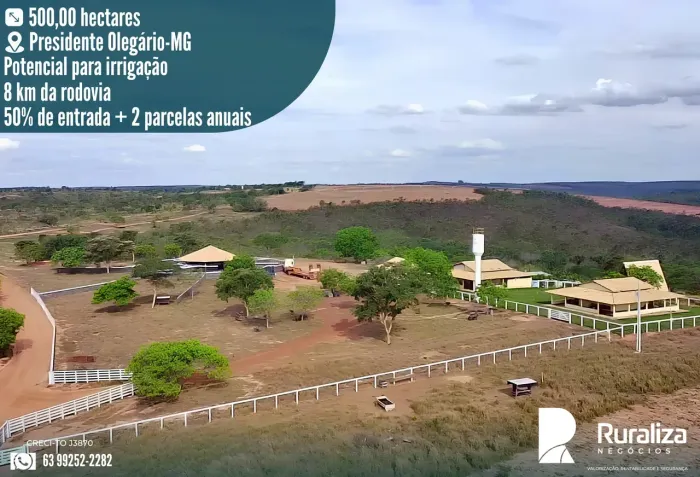 500 HA | 194 HA IRRIGADOS | 5 PIVÔS | PISCINÃO 120 MILHÕES DE LITROS