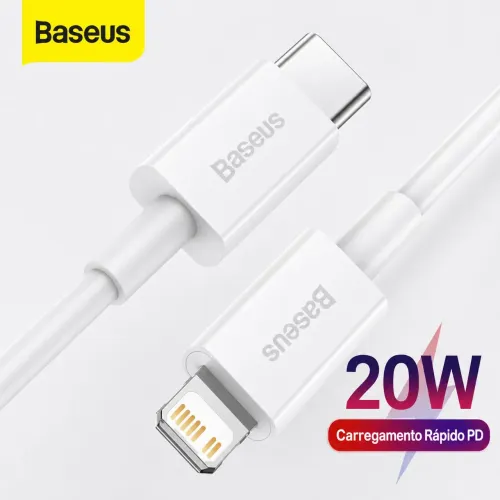 Cabo De Carga Rápida Baseus PD 20W Tipo C IP Compatível Para iPhone 14 13 12 Pro USB Max