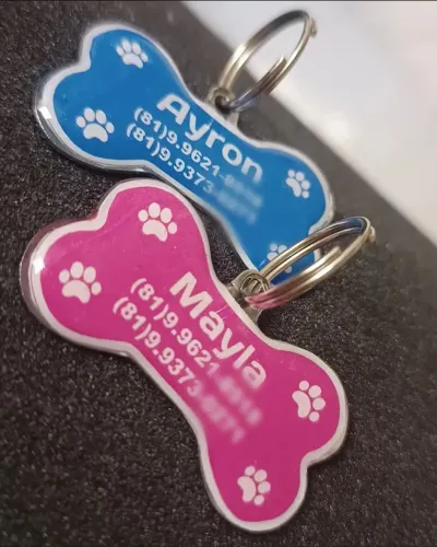 Plaquinhas de identificação pets