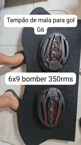 Par de 6x9 bomber + tampão de mala para gol G6 + módulo SD 400