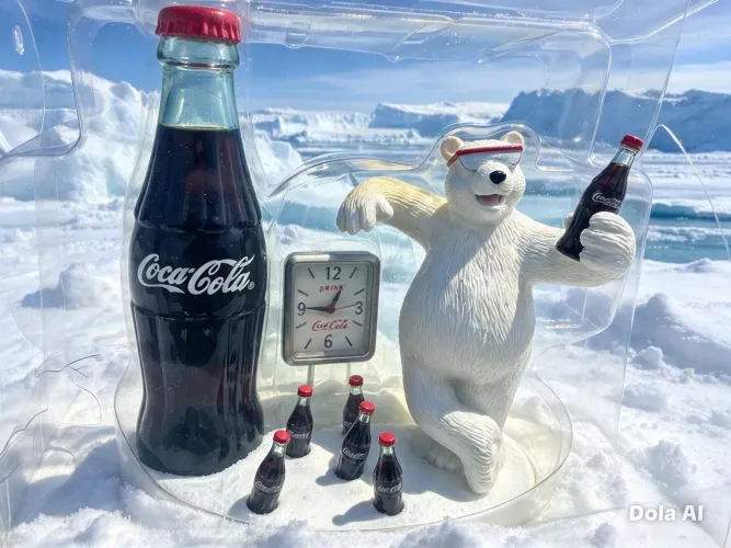 Relogio retro urso polar cola cola