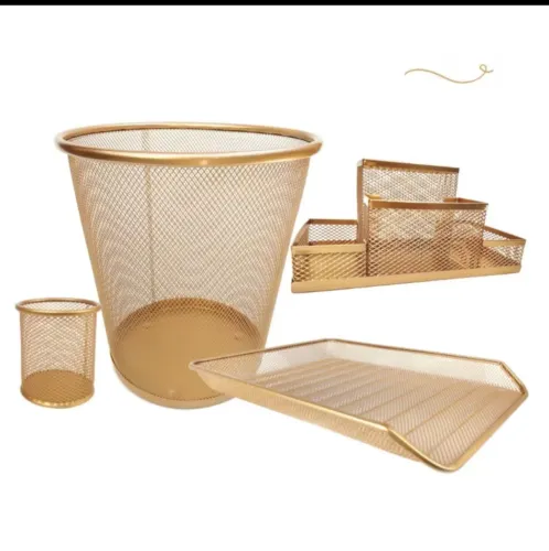 Kit para mesa de escritório aço dourado