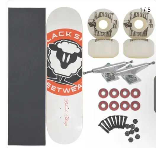 SKATE MONTADO BLACK SHEEP PROFISSIONAL LOGO WHITE